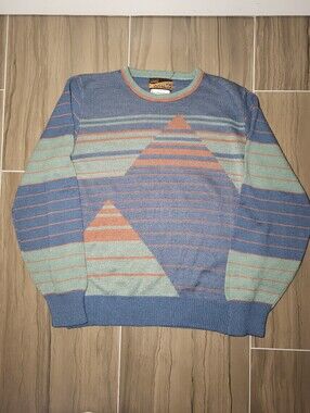 Vintage Montgomery Ward Put Together Men's Crewneck Sweater 1960s 1970s